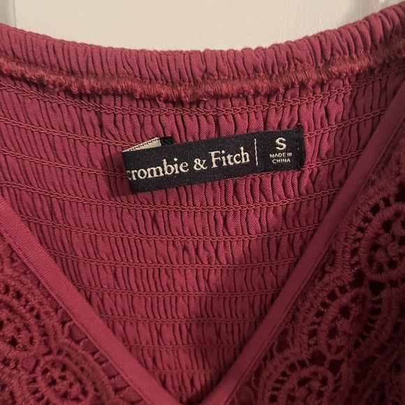 Maroon Crochet Abercrombie & Fitch Mini Dress - Picture 3 of 3